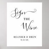 Onderteken het Wine Milestone Guestbook Wedding Br Poster (Voorkant)