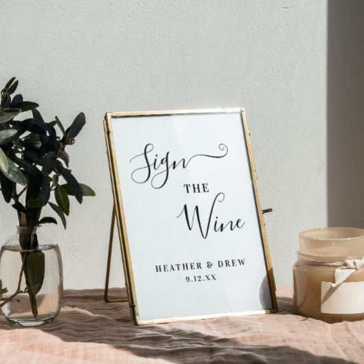 Onderteken het Wine Milestone Guestbook Wedding Br Poster