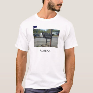 Onderteken in het centrum Talkeetna Alaska t-shirt