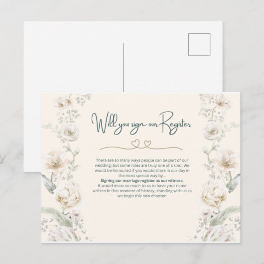 Onderteken je ons register - Voorstel Briefkaart (Voorkant / Achterkant)