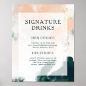 Onderteken kleurrijke Abstracte handtekening Drink Poster (Voorkant)