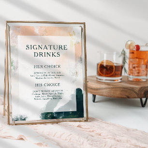 Onderteken kleurrijke Abstracte handtekening Drink Poster