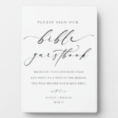 Onderteken ons bijbel bruiloft gastenboek fotoplaat (voorkant)