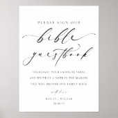 Onderteken ons bijbel bruiloft gastenboek poster (Voorkant)