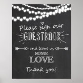 Onderteken ons bord voor het bruiloft-guestbook poster (Voorkant)
