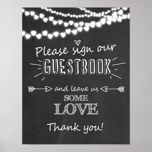 Onderteken ons bord voor het bruiloft-guestbook poster (Voorkant)