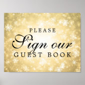 Onderteken ons bruiloft Guestbook Winter Wonderlan Poster (Voorkant)
