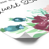 Onderteken ons gastenboek. Paarse boho tuinbloemen Poster (Hoek)