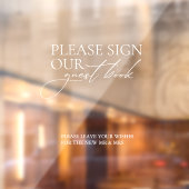 Onderteken ons Gastenboek Trouwbord Venster Cling Raamsticker (Vel 2)