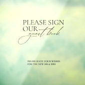 Onderteken ons Gastenboek Trouwbord Venster Cling Raamsticker (Vel 3)