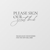 Onderteken ons Gastenboek Trouwbord Venster Cling Raamsticker (Vel)