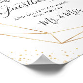 Onderteken ons Guestbook Classy Blush Pink Floral Poster (Hoek)