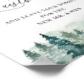 Onderteken ons Guestbook Elegant Winter Pine Trees Poster (Hoek)