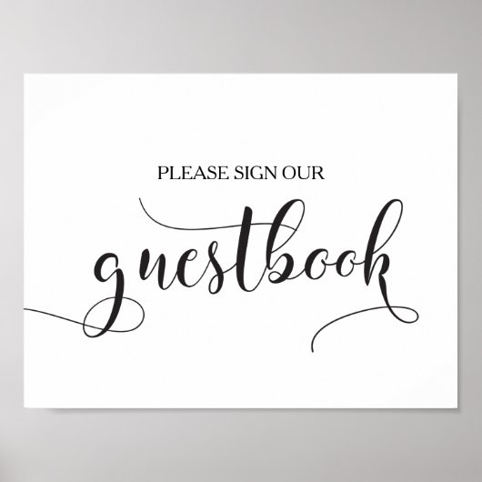 Onderteken ons Guestbook Wedding Poster - Calligra (Voorkant)