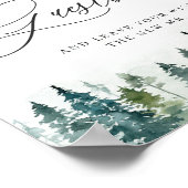 Onderteken ons Guestbook Winter Forest Pine Trees Poster (Hoek)