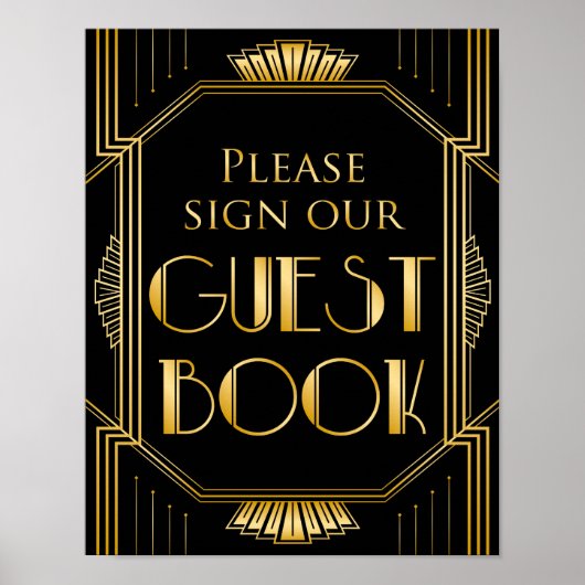 Onderteken onze bruiloft voor Guestbook | Gatsby A Poster (Voorkant)
