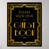 Onderteken onze bruiloft voor Guestbook | Gatsby A Poster (Voorkant)