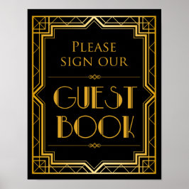 Onderteken onze bruiloft voor Guestbook | Gatsby A Poster