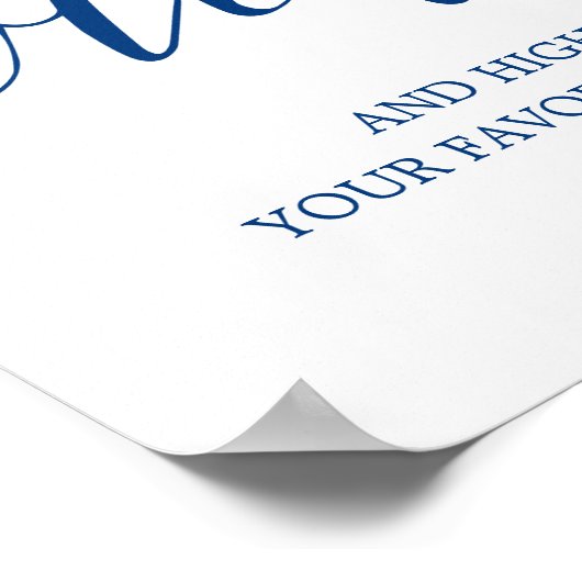 Onderteken onze bruine marineschema voor het beves poster (Hoek)