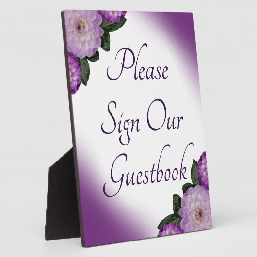 Onderteken onze gastboek Dahlia Paarse Lavender Fl Fotoplaat (Zijkant)