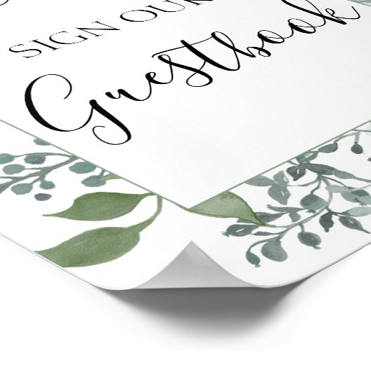 Onderteken onze gastboek met de Greenery Foliage Poster (Hoek)