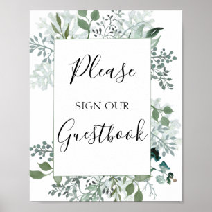 Onderteken onze gastboek met de Greenery Foliage Poster