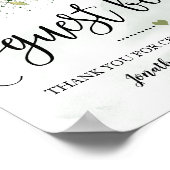 Onderteken onze Gastboekbruiloft eucalyptus succul Poster (Hoek)