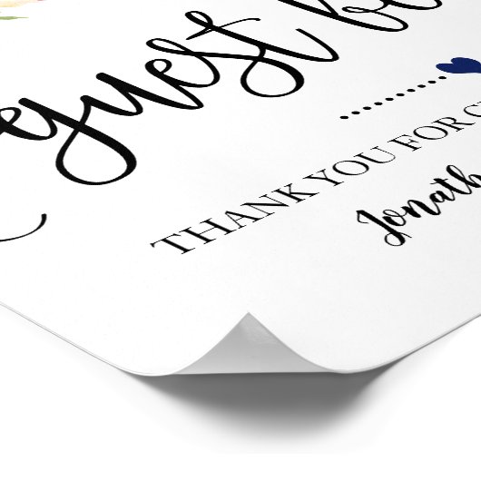 Onderteken onze gastenboek bruiloft onder de vlag  poster (Hoek)