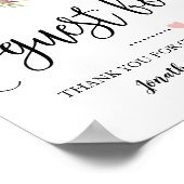 Onderteken onze gastenbord voor de trouwdouche roz poster (Hoek)