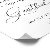 Onderteken onze Guestbook Burgundy Red White Flora Poster (Hoek)