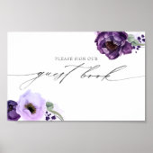 Onderteken onze Paarse Floral Weddenschap van het  Poster (Voorkant)