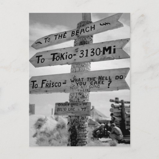 Onderteken op Tarawa illustreert het Afbeelding Ma Briefkaart (Voorkant)