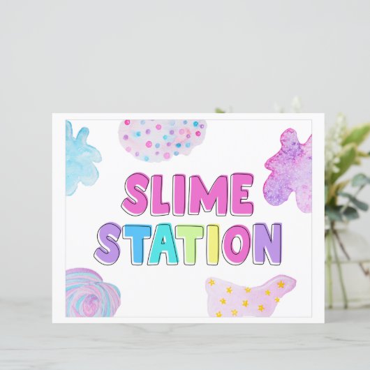Onderteken Slime Station | Handtekeningen van het  (Staand voorkant)