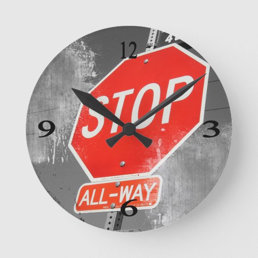 Onderteken stoppen ronde klok (Voorkant)