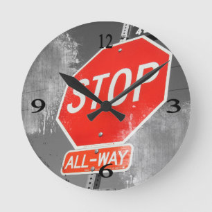 Onderteken stoppen ronde klok