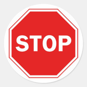 Onderteken stoppen ronde sticker
