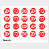 Onderteken stoppen ronde sticker (Vel)