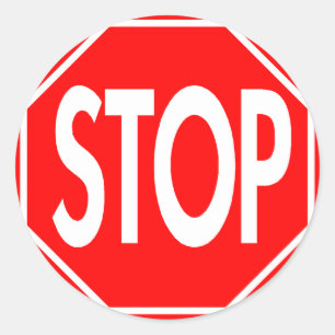 Onderteken stoppen ronde sticker