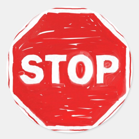Onderteken stoppen ronde sticker (Voorkant)