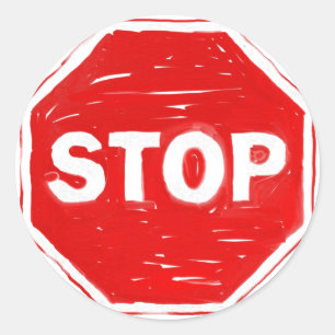 Onderteken stoppen ronde sticker
