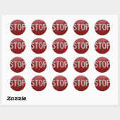 Onderteken stoppen ronde sticker (Vel)