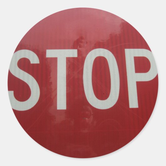 Onderteken stoppen ronde sticker (Voorkant)