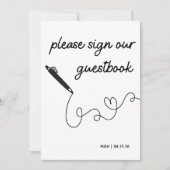 Onderteken uw gastenboek Moderne minimalistische b (Voorkant)