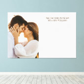 Onderteken uw wensen Foto Bruiloft Gastenboek Canvas Afdruk (Insitu (Houten vloer))