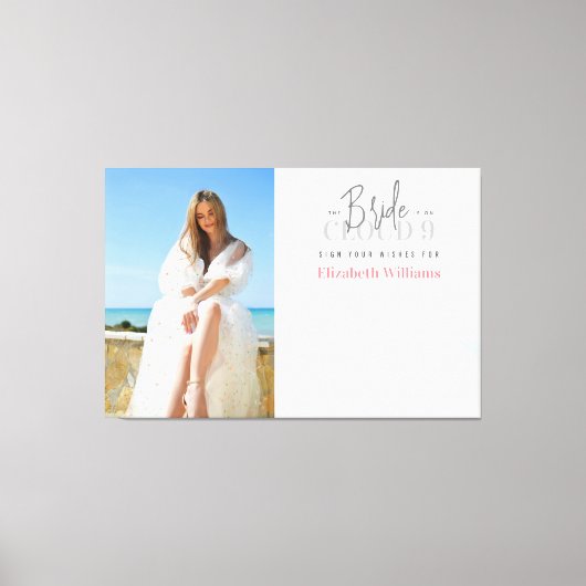 Onderteken uw wensen Foto Vrijgezellenfeest Gasten Canvas Afdruk (Voorkant)