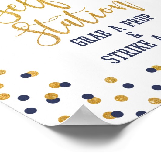 Onderteken van de marineserie van Selfie-station Poster (Hoek)