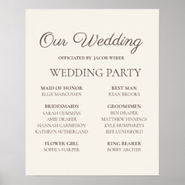 Onderteken van de Tan Wedding Party Poster