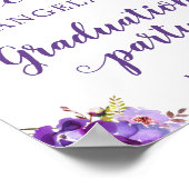 Onderteken van de ultraviolette Paarse Floral Grad Poster (Hoek)