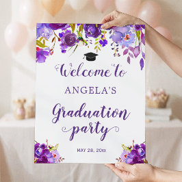 Onderteken van de ultraviolette Paarse Floral Grad Poster