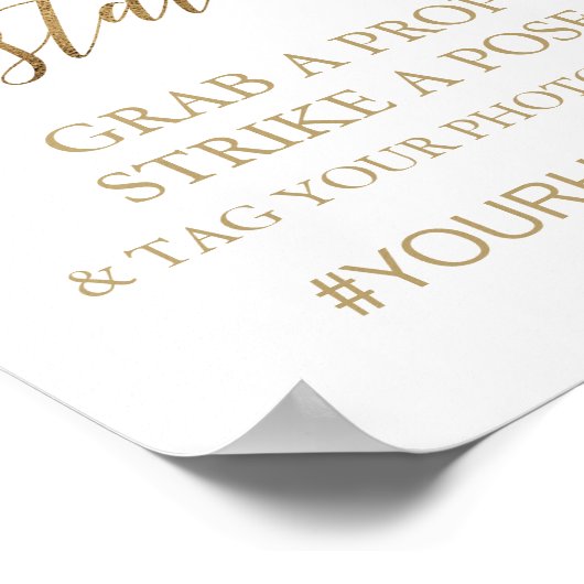 Onderteken van Elegant Gold Calligraphy Selfie Sta Poster (Hoek)